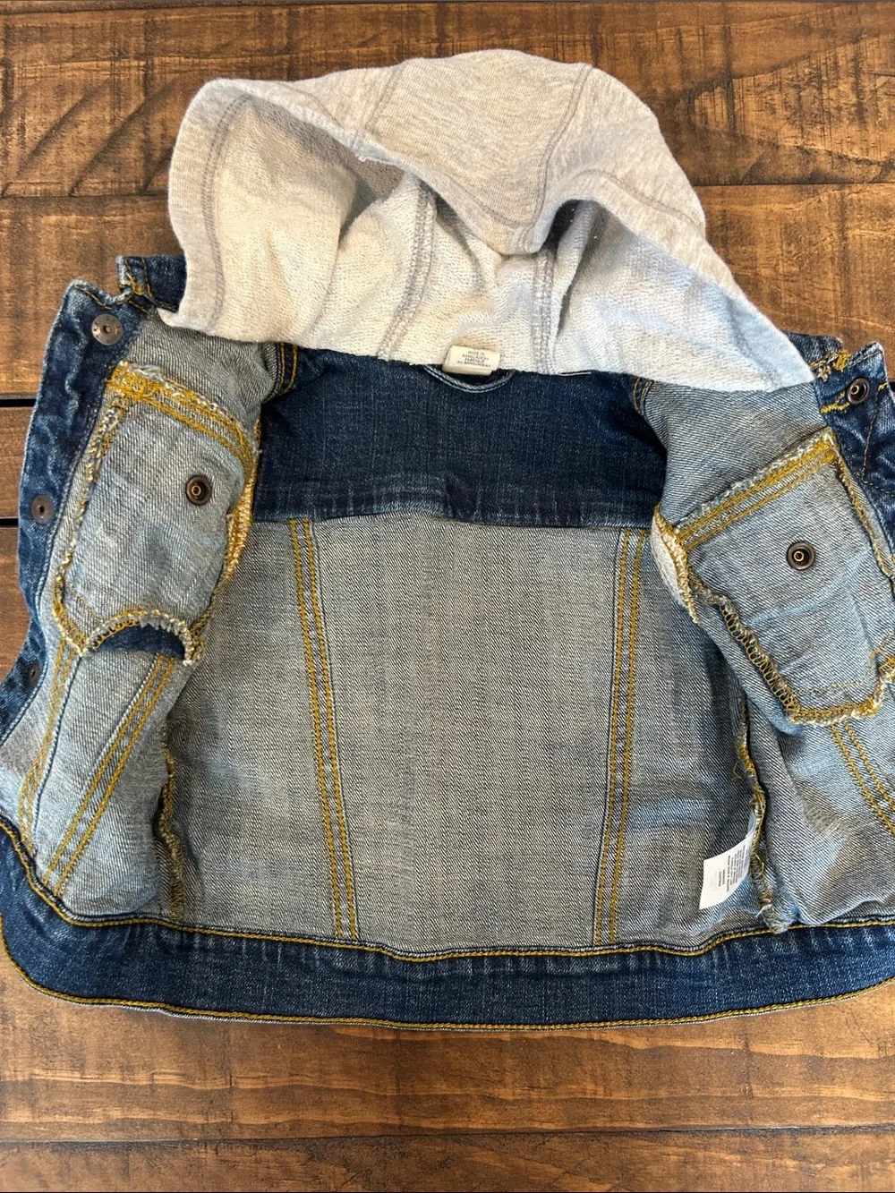 Tucker + Tate Blue Denim Jacket with Light Gray Hood & Sleeves